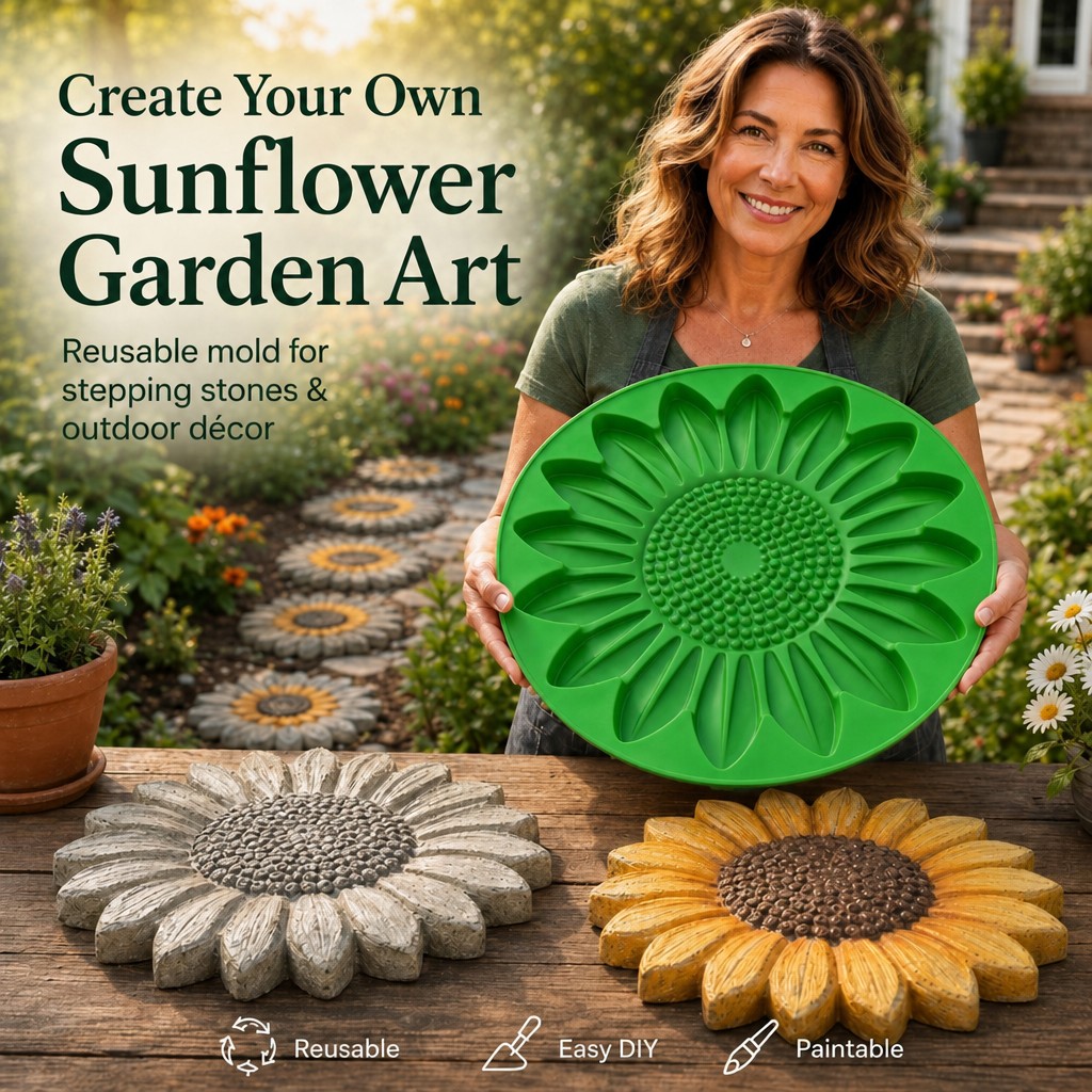 Gardening Tools Rake - Sunflower Terrace Stone Mold Set, Concrete