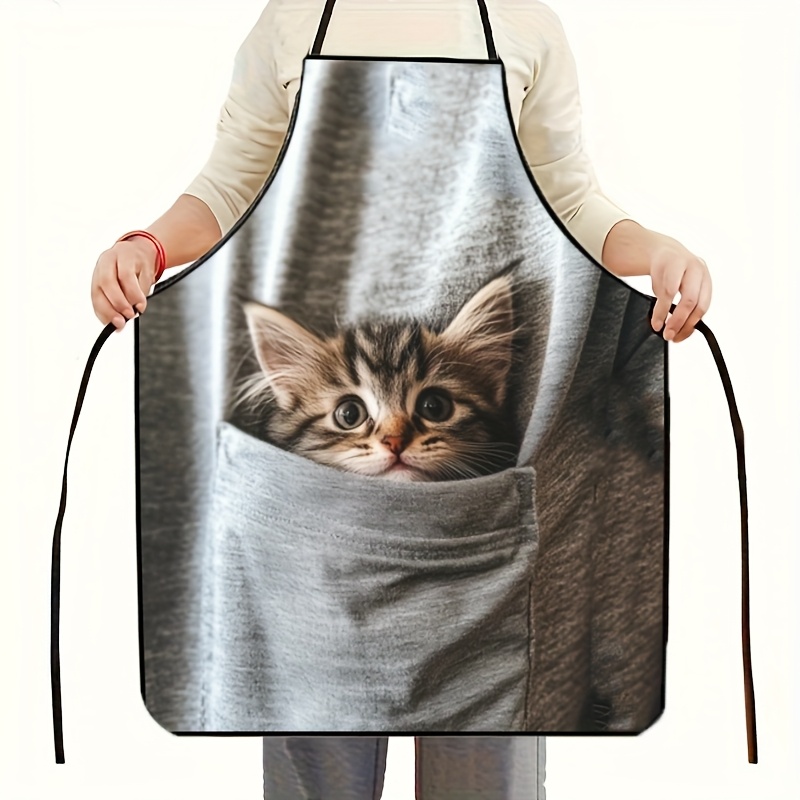 Gardening Tools Women - 1pc Cute Kitten Pattern Neck-Hanging Apron