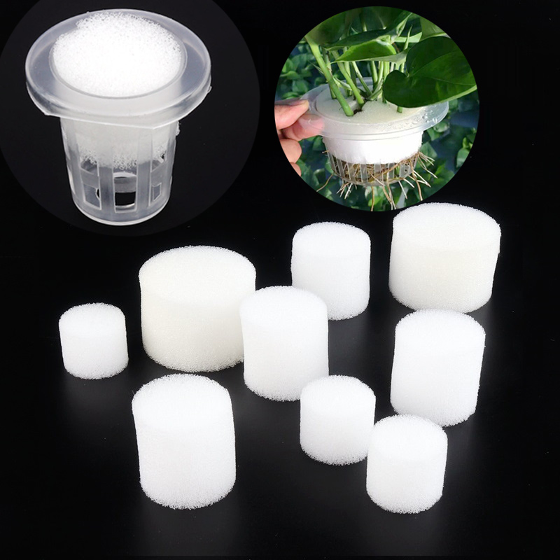 Hydroponic System - 50pcs White Mesh Cup Sponge Garden