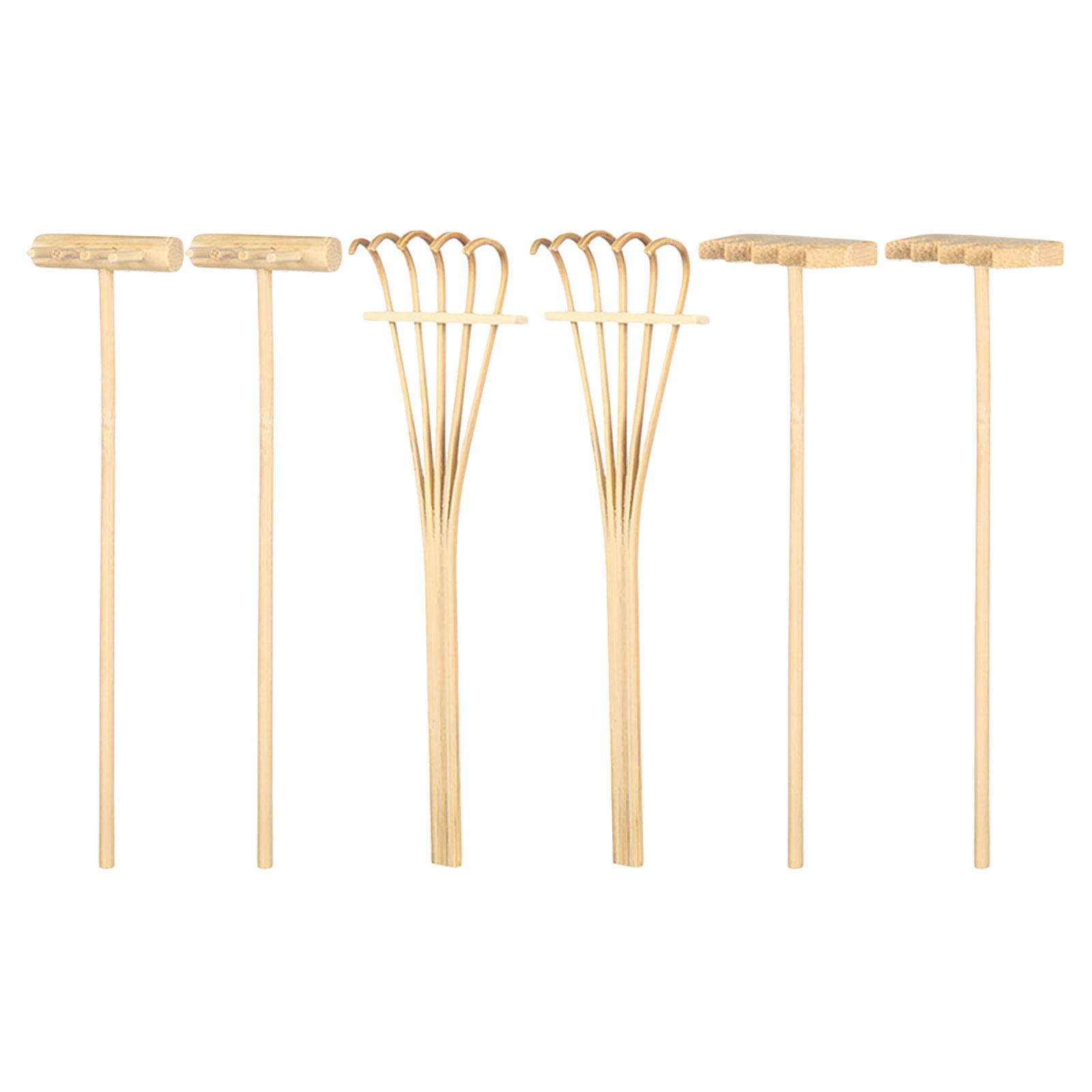 6Pcs Mini Sand Rake Set Bamboo - Gardening Tools Rake review and price