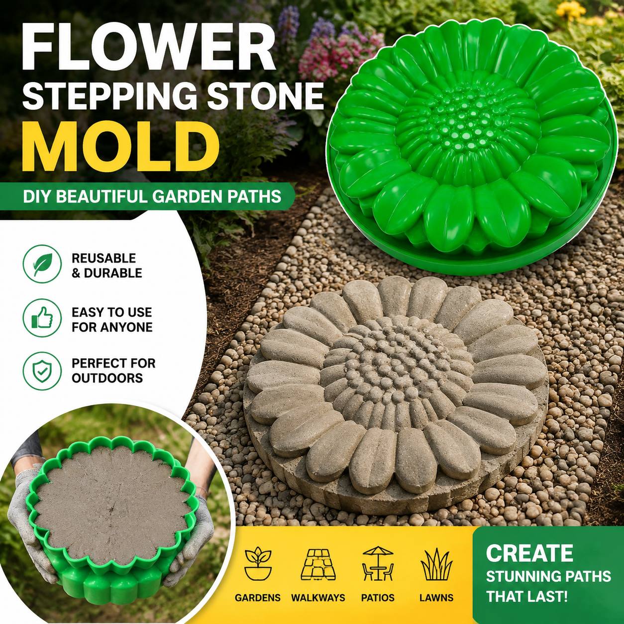 Sunflower Terrace Stone Mold S - Gardening Tools Rake review and price