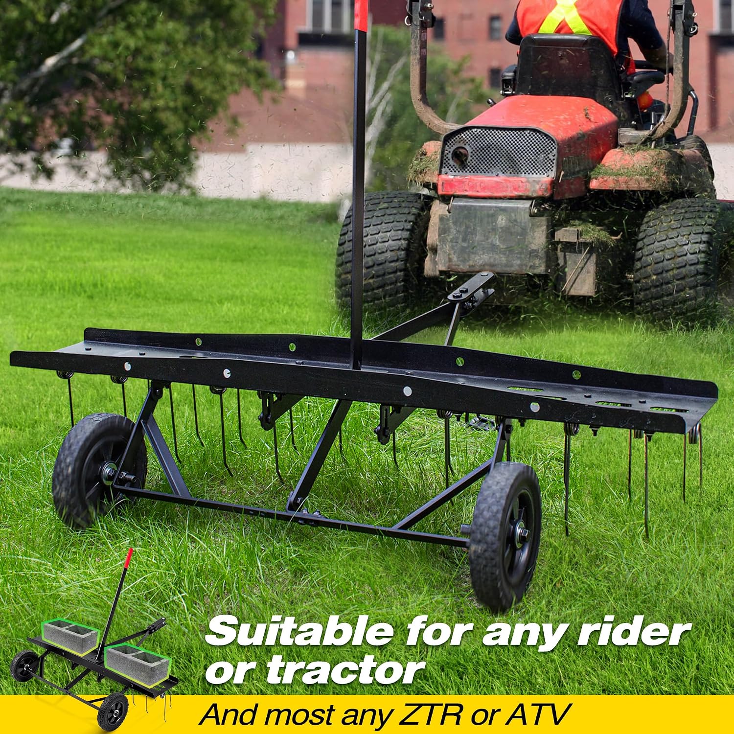 Tow Behind Lawn Dethatcher Rak - Gardening Tools Rake review and price
